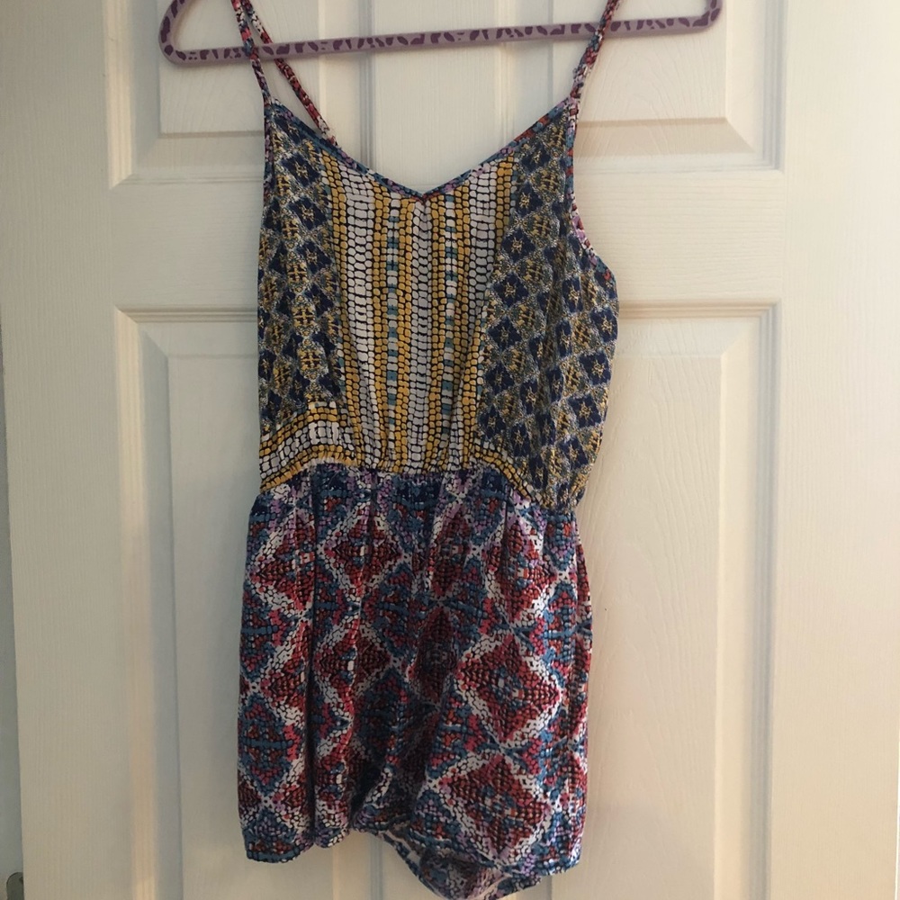 Cute multi patterned and colored romper